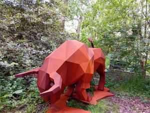 Ioannis Konsolakis - Iratus taurus (In garden)(Corten steel)